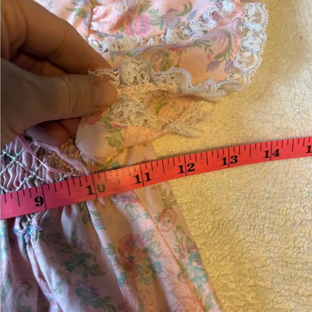 Vintage Princess Anne Pink Floral Smock Dress, Sz 6/6x. Cherubs Design